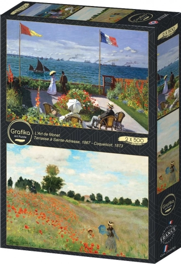 Puzzle Ogród w Sainte-Adresse i Pole maków 2x500 elementów