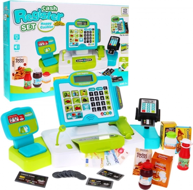Dziecięca kasa fiskalna z panelem dotykowym i skanerem