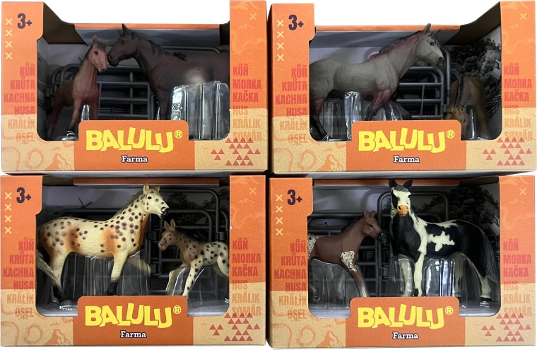 BALULU zestaw do zabawy koń ze źrebięciem, assortyment - 1 sztuka