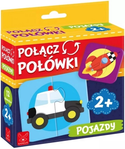 Połącz połówki – pojazdy (puzzle dla dzieci)