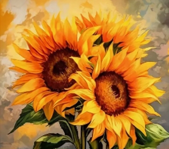 Norimpex Malowanie po numerach Trzy słoneczniki 40 × 50 cm