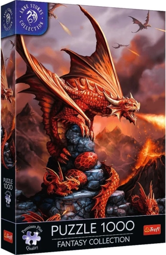 TREFL puzzle premium plus fantasy: ognisty smok 1000 elementów