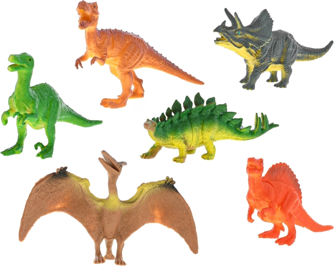Sześć różnych dinozaurów w jednym zestawie