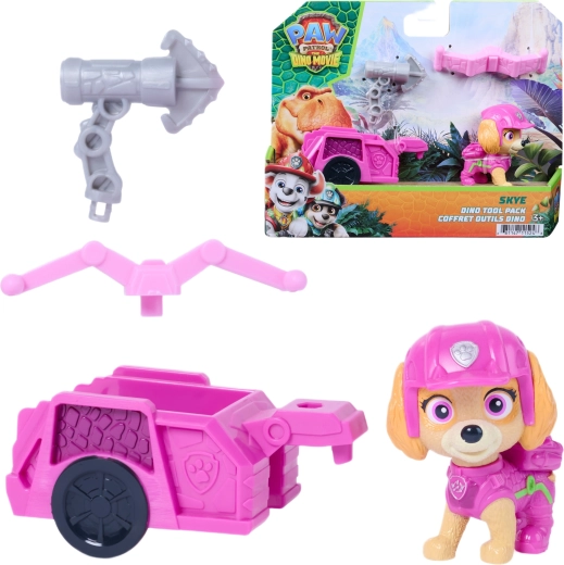 Spin Master Psi Patrol: Dino Film – figurka Skye z wózkiem ratunkowym i akcesoriami