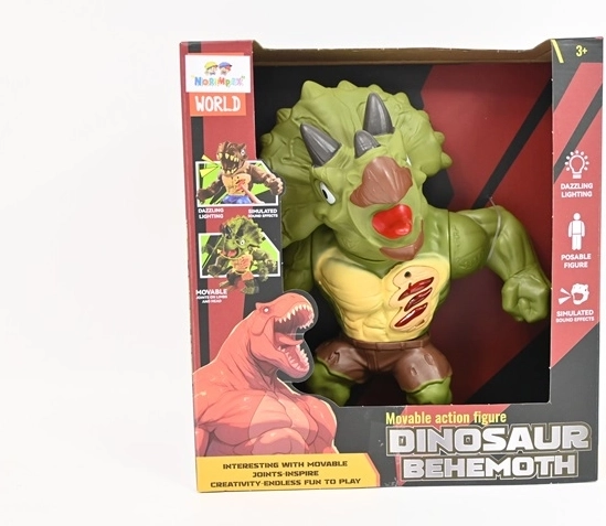 Behemoth dinozaur triceratops ze światłem i dźwiękiem 21 cm