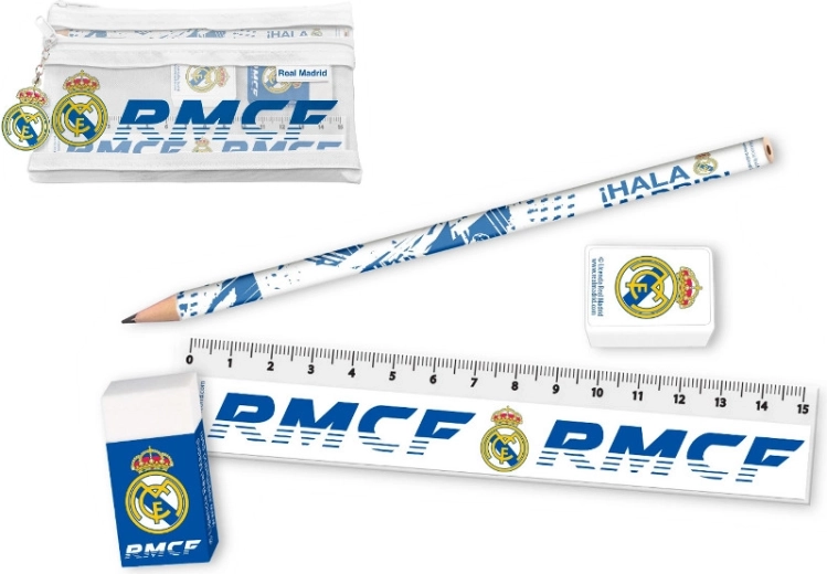 Zestaw piśmienniczy w piórniku Real Madrid (5 elementów)