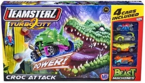 Teamsterz Turbo City Croc Attack – tor z krokodylem i 4 autkami