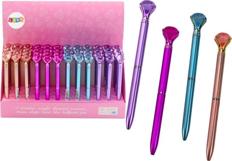 Długopis kulkowy z diamentem, matowy, niebieski atrament 0,7 mm