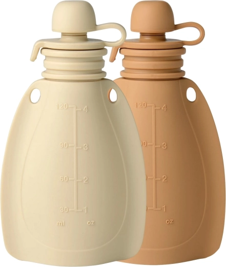 Silikonowe wielorazowe saszetki na przekąski Mininor Soft Rabbit/Roe Deer, 2 szt.