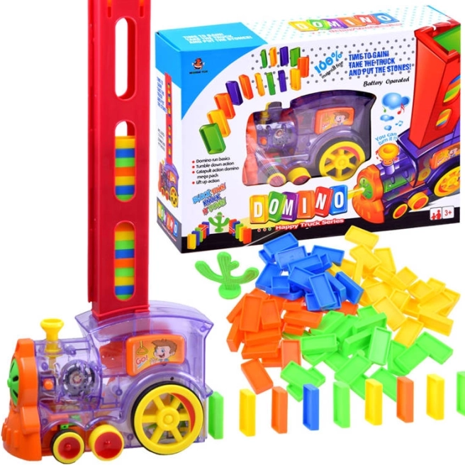 pociąg domino z podajnikiem, 80 elementów
