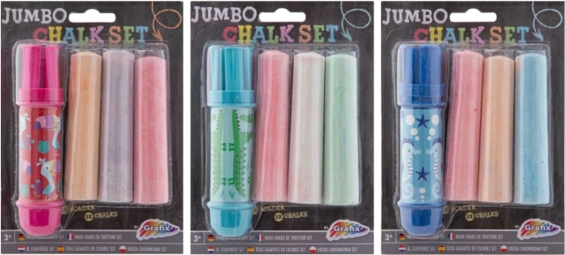 Kredy do chodnika jumbo z uchwytem, 3 szt.