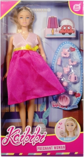 Ciężarna lalka z noworodkiem i akcesoriami