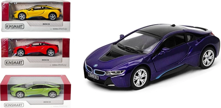 BMW i8 metalowy model 1:36 z napędem pull-back