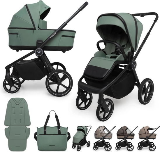 Muuvo Five wózek dziecięcy wielofunkcyjny 2w1 Pine Green