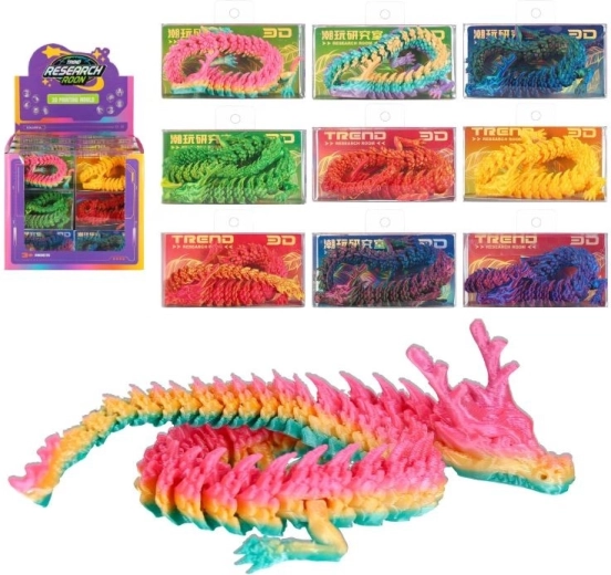 Antystresowy ruchomy smok 3D, 27 cm - 1 sztuka