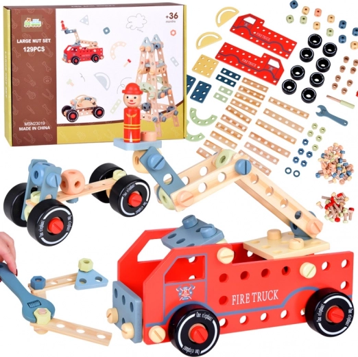 Drewniane klocki kreatywnych zabawek 129 części