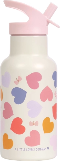 A Little Lovely Company nierdzewna butelka na napoje 350 ml serca