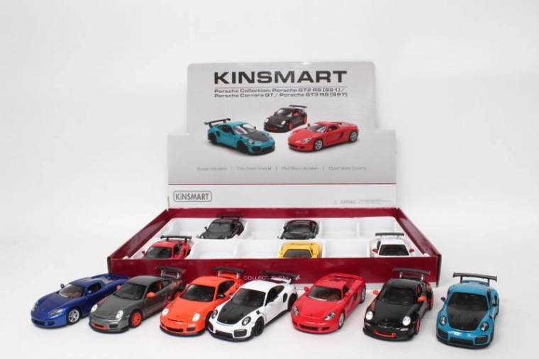 Metalowy model samochodu Porsche 13 cm z otwieranymi drzwiami i napędem pull-back