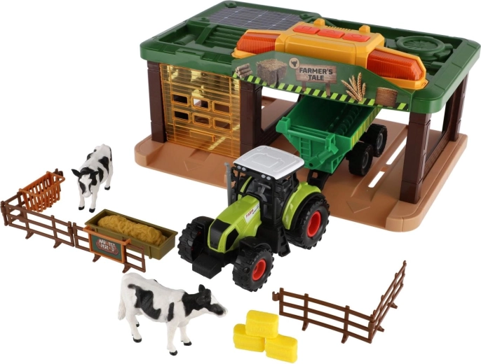 Traktor z przyczepą do prac gospodarskich
