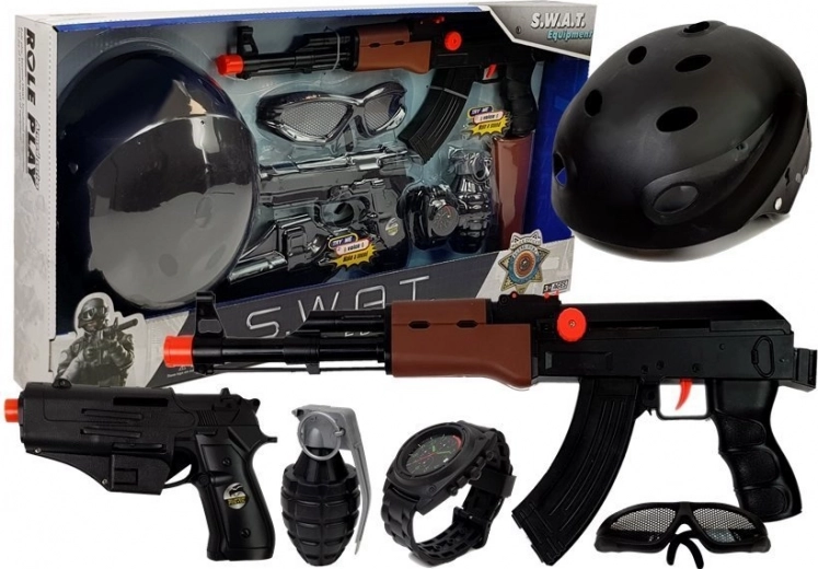 Zabawka Dziecięcy S.W.A.T. Zestaw Z Pistoletami i Hełmem