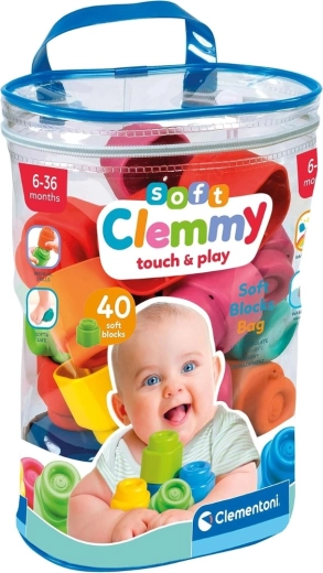 Clementoni Soft Clemmy miękkie klocki dla niemowląt - 40 szt.