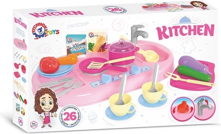 Dziecięcy zestaw kuchenny z naczyniami i akcesoriami