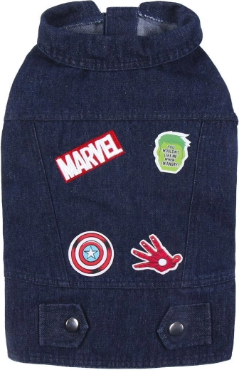 Naszywki Marvel i dżinsowy wygląd