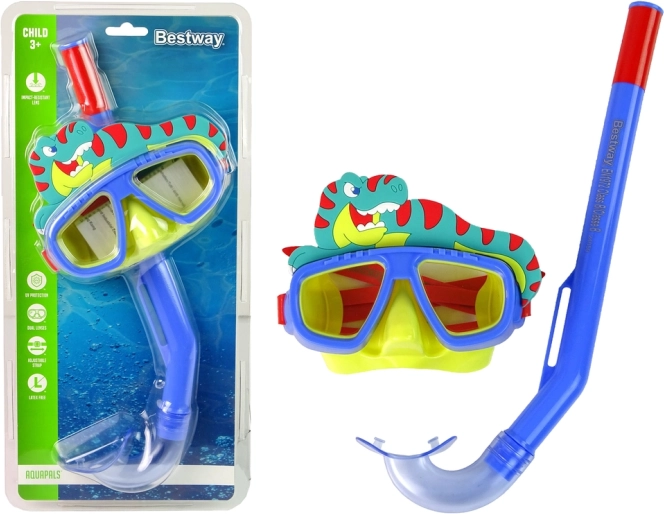 Dziecięcy zestaw do nurkowania ze snorkelem – zwierzątka, niebieski Bestway – Niebieski