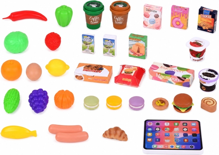 Bogaty zestaw produktów do zabawy w sklep