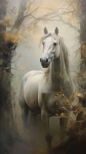 Diamentowe malowanie Kary (siwek) we mgle 30 × 40 cm