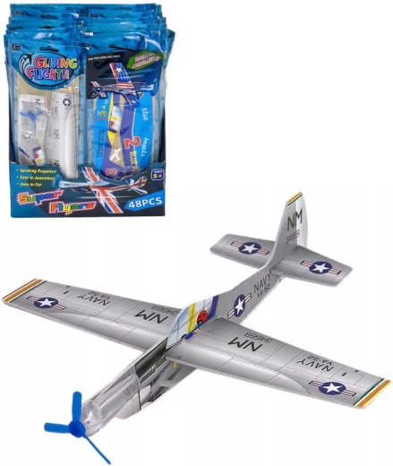 Rzucany styropianowy samolot bojowy ze śmigłem 19 cm - 1 sztuka