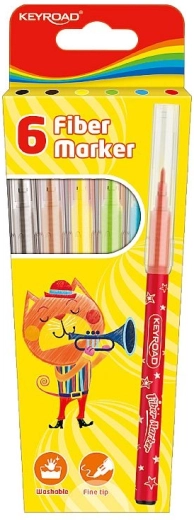 Zmywalne flamastry Keyroad, zestaw 6 kolorów