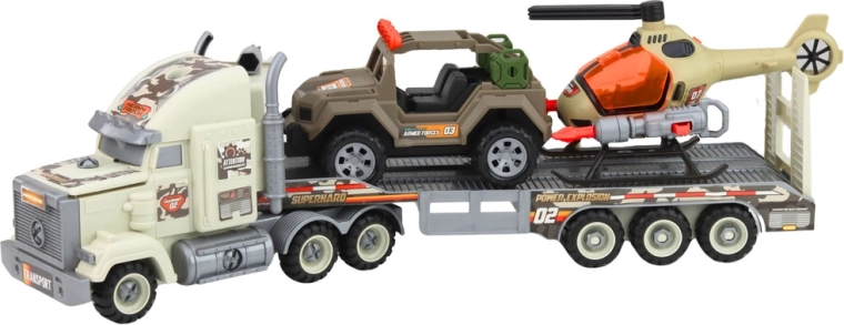 Duży ciągnik z naczepą transportową