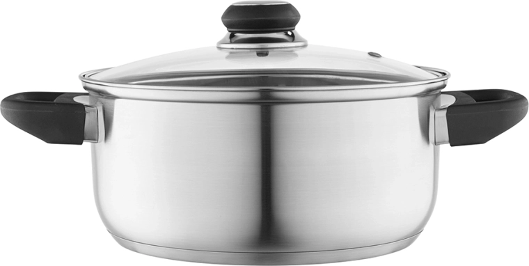 Altom Design garnek ze stali nierdzewnej Emilio 3,2 l / 22 cm ze szklaną pokrywką