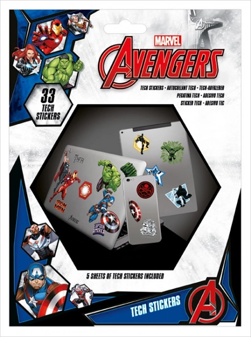 Zestaw naklejek Marvel Avengers – 33 szt.