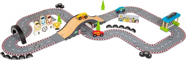 Bigjigs Rail drewniana kolejka wyścigowa