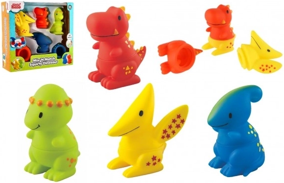 Zestaw składanych tryskających dinozaurów do wanny LITTLE HERO MIX 'N MATCH