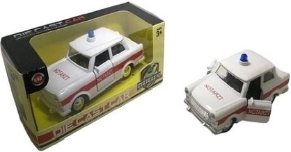 Metalowy model auta Trabant – karetka (pogotowie)