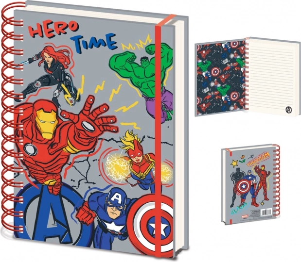 Notes w kratkę A5 AVENGERS Hero, w kratkę liniowaną