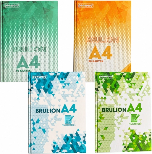 Brulion PENWORD A4, w kratkę z marginesem, 96 kartek - 1 szt.