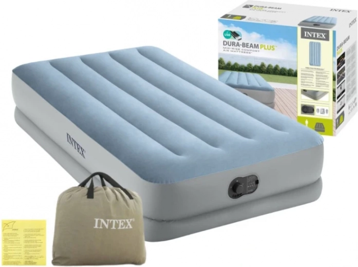 Nadmuchiwane łóżko jednoosobowe 191 × 99 × 36 cm z wbudowaną elektryczną pompą USB Intex