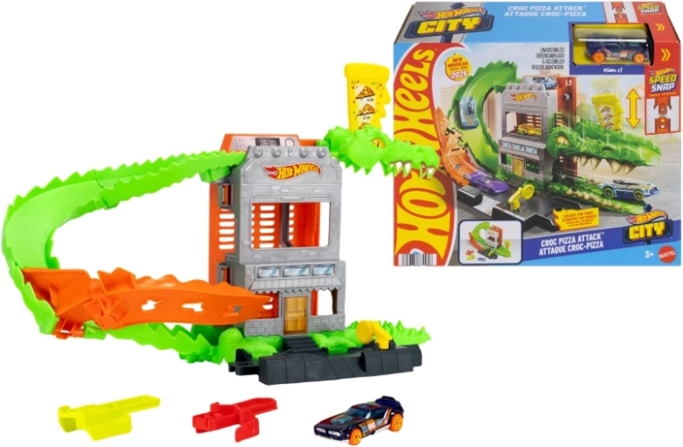 Hot Wheels krokodyl – atak na pizzerię (zestaw do zabawy)