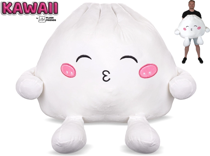 Plush Friends Kawaii pluszowy pierożek bao z nadętym/podwiniętym dzióbkiem 60 cm