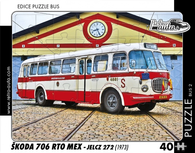 Puzzle RETRO-AUTA autobus Škoda 706 RTO MEX 40 elementów