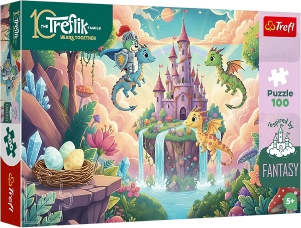 Puzzle Trefl 100 elementów – Rycerz Treflik w fantastycznym świecie