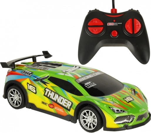 RC sportowy samochód zdalnie sterowany z lampami LED – zielony