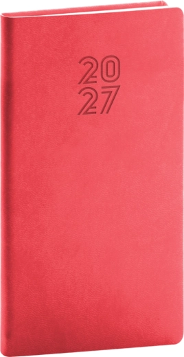Kieszonkowy terminarz Notique Aprint 2027 czerwony 9 × 15,5 cm