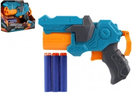 Plastowy pistolet na piankowe naboje z 3 strzałkami
