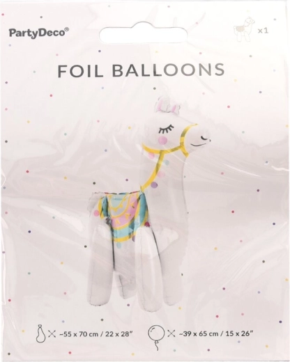 Balon foliowy biała lama 39 × 61 cm