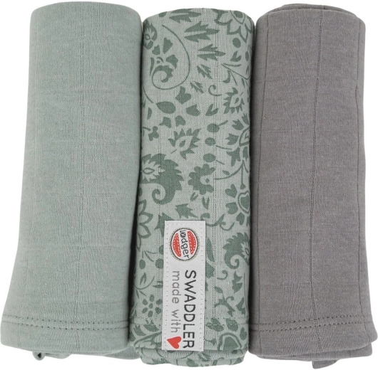 Lodger swaddler flower tribe 70 × 70 cm silt green (zestaw 3 szt.)